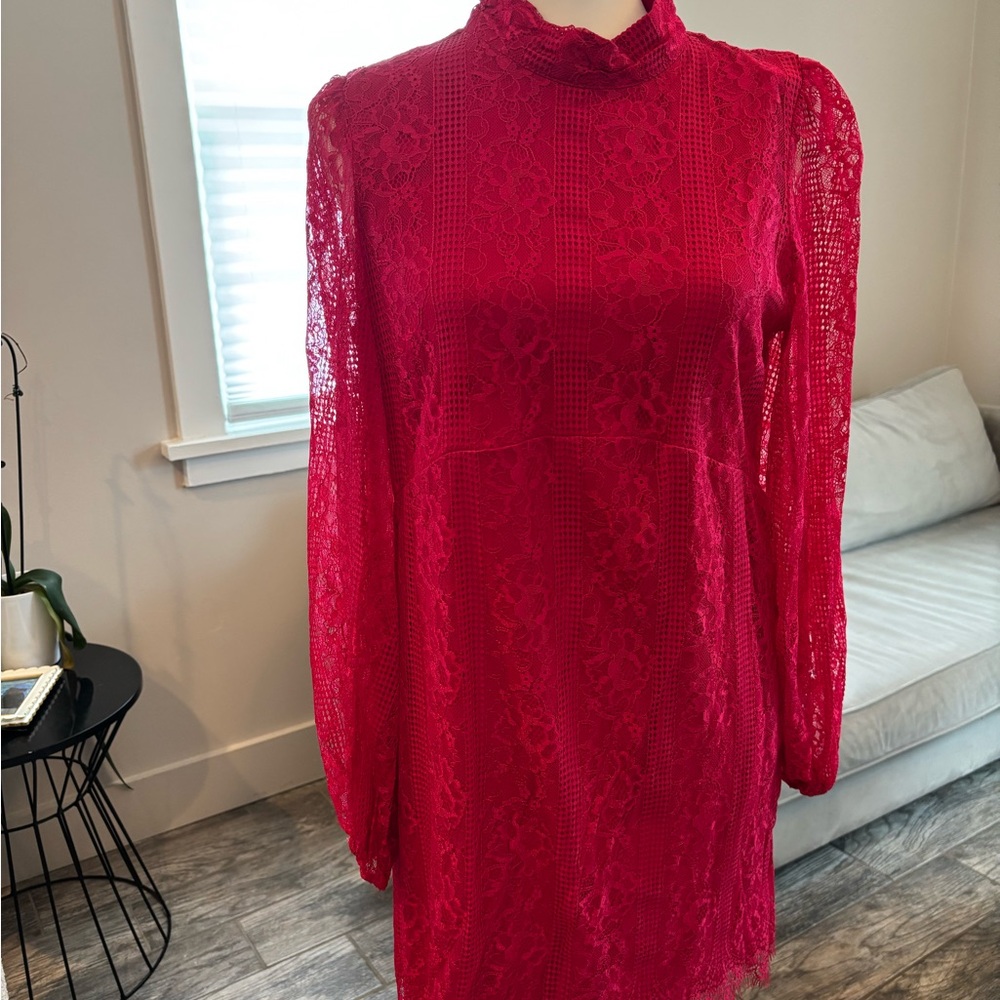 Anthropologie Maeve Hot Pink Mini Dress